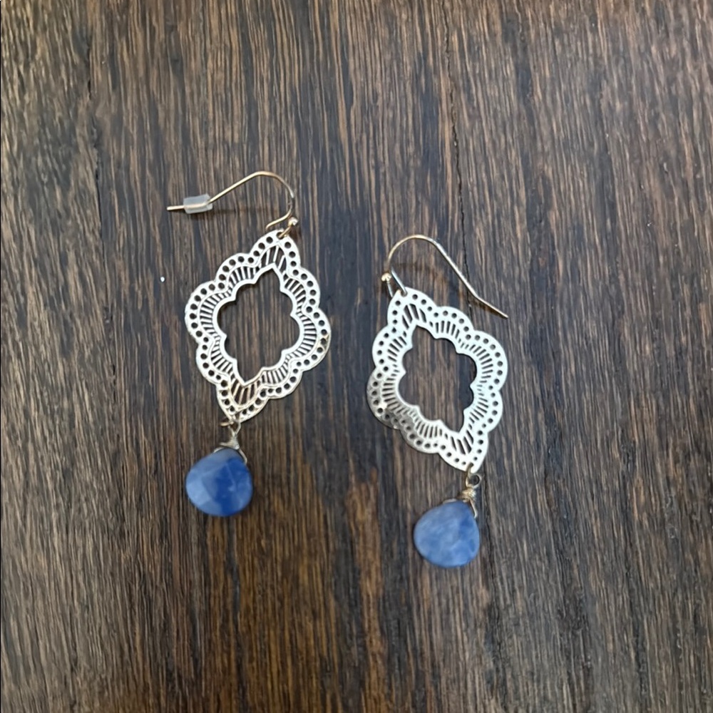Elegant Silver and Blue Dangle Earrings
